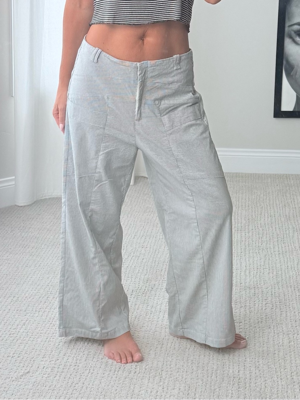 Habitat City Pinstripe Relaxed Wide-Leg Palazzo style Pants